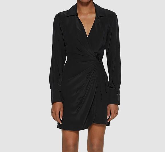 Jonathan Simkhai Dresses & Skirts - Jonathan Simkhai Standard Destiny Cutout Long Sleeve Wrap Dress Black Women's S